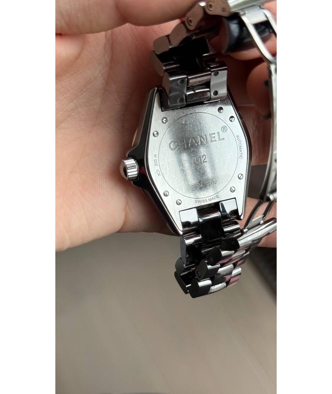 CHANEL PRE-OWNED Антрацитовые керамические часы, фото 3