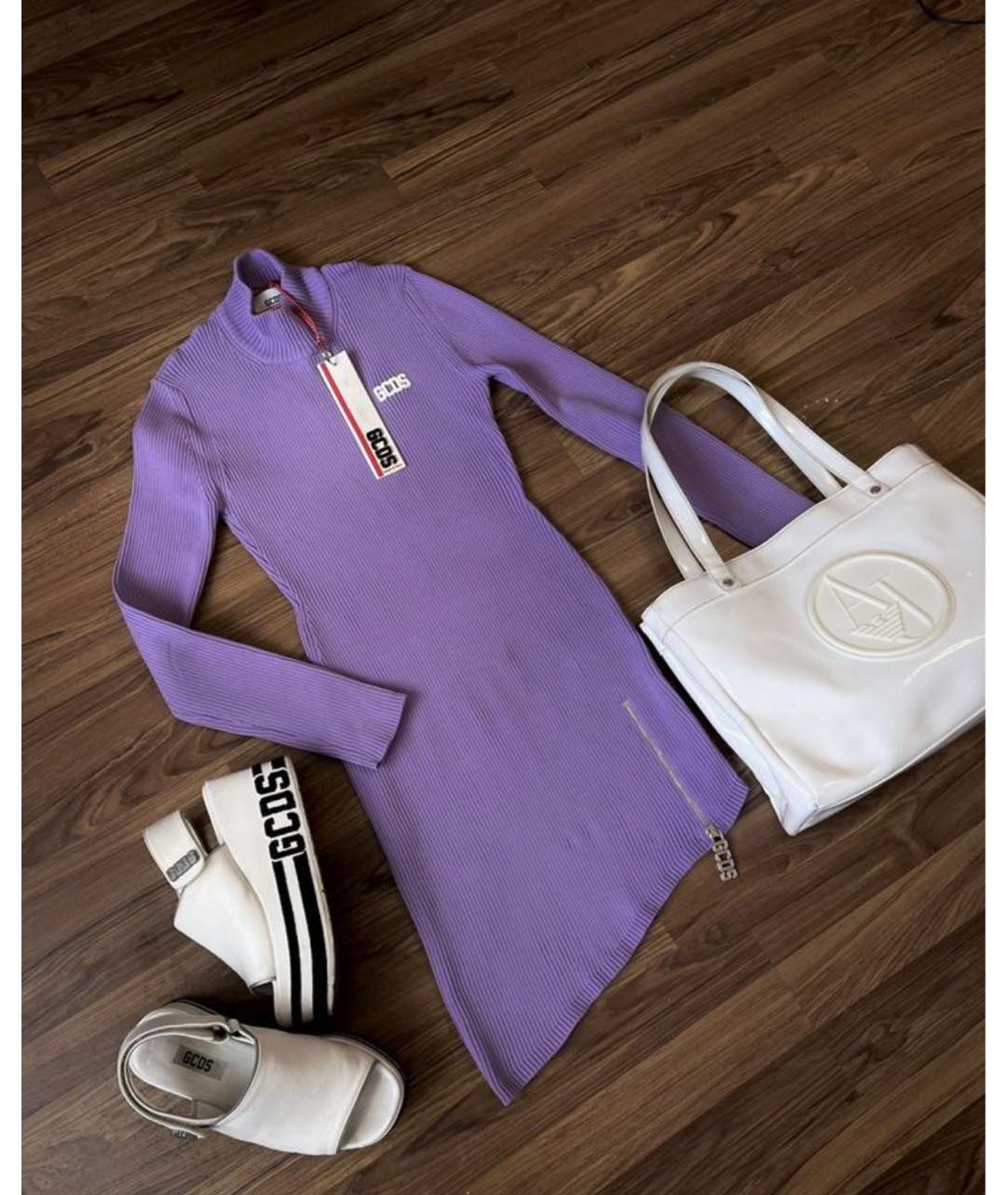 GCDS Фиолетовое полиамидовое повседневное платье, фото 3