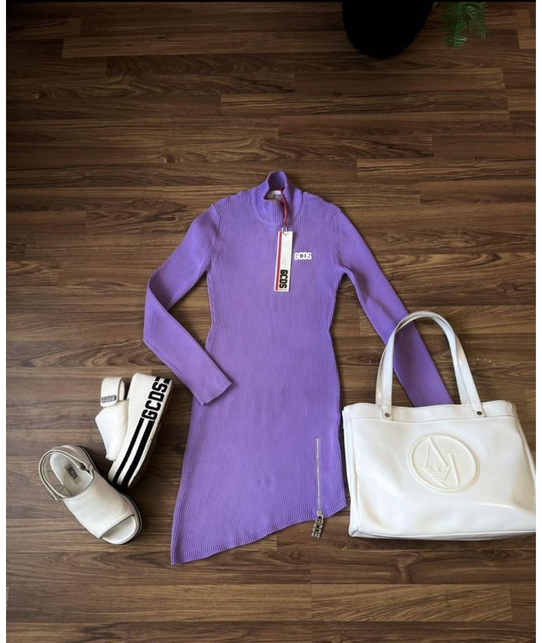 GCDS Фиолетовое полиамидовое повседневное платье, фото 2