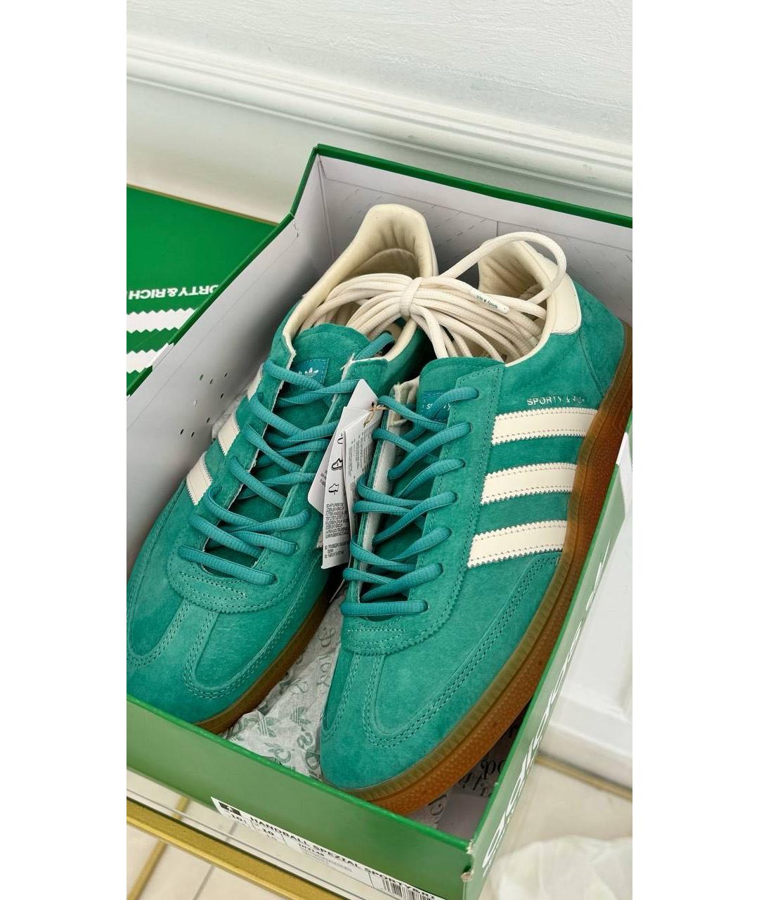 ADIDAS Зеленые замшевые низкие кроссовки / кеды, фото 2