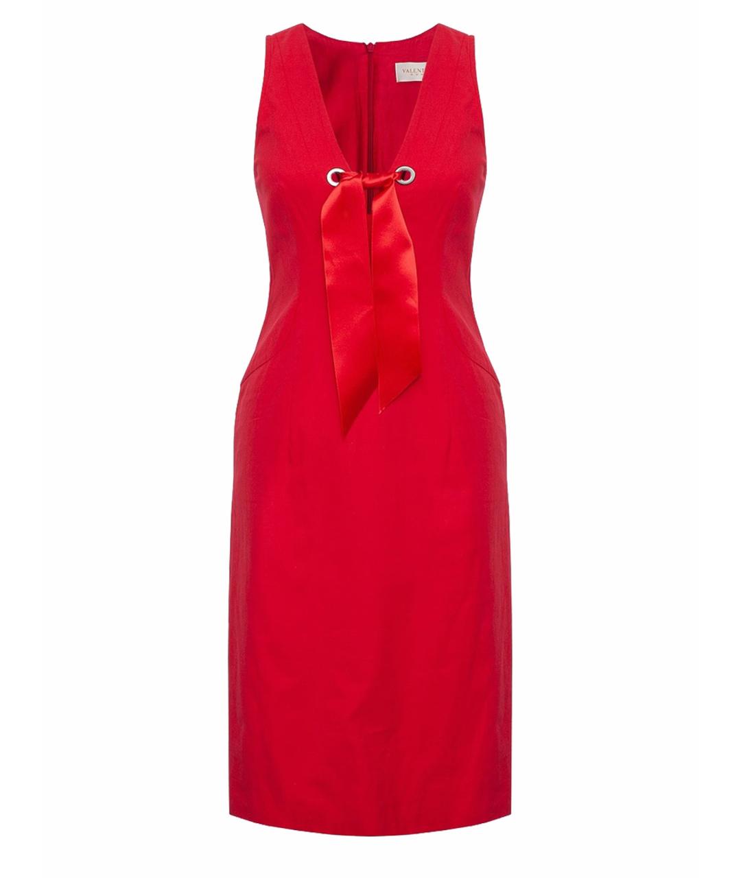 VALENTINO Красное хлопковое коктейльное платье, фото 1