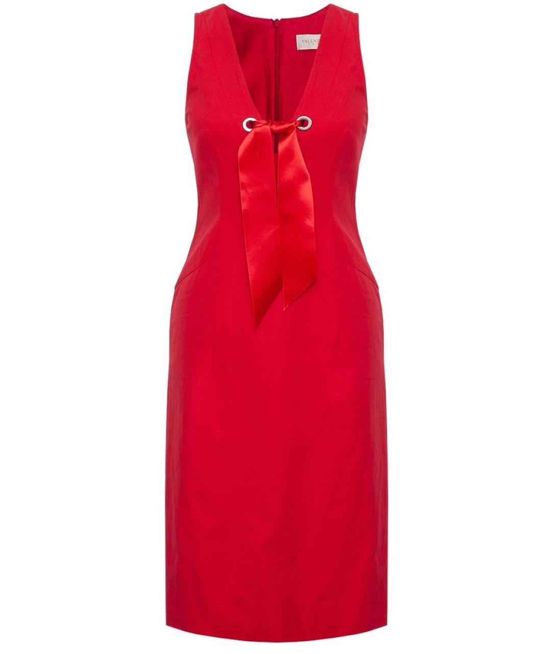 VALENTINO Красное хлопковое коктейльное платье, фото 8