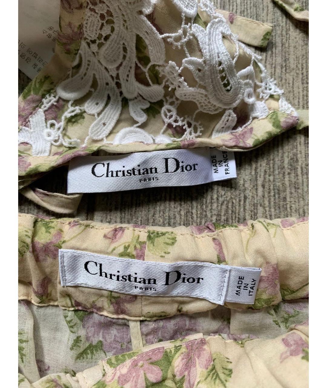 CHRISTIAN DIOR PRE-OWNED Бежевый хлопковый костюм с юбками, фото 2