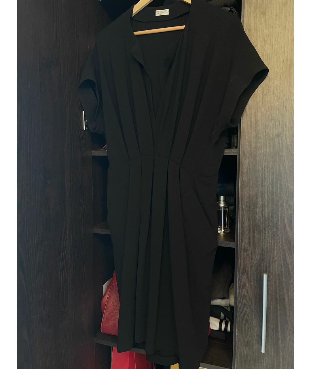 BRUNELLO CUCINELLI Черное хлопковое повседневное платье, фото 7