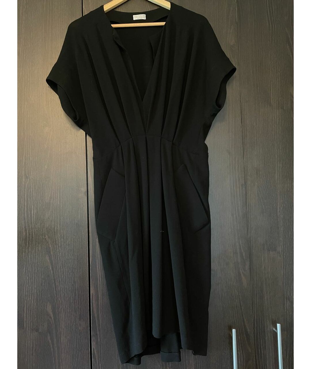 BRUNELLO CUCINELLI Черное хлопковое повседневное платье, фото 9