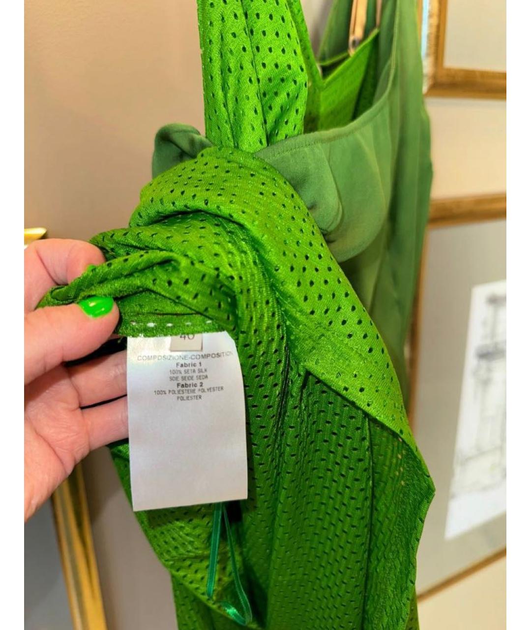STELLA MCCARTNEY Зеленые шелковое коктейльное платье, фото 4