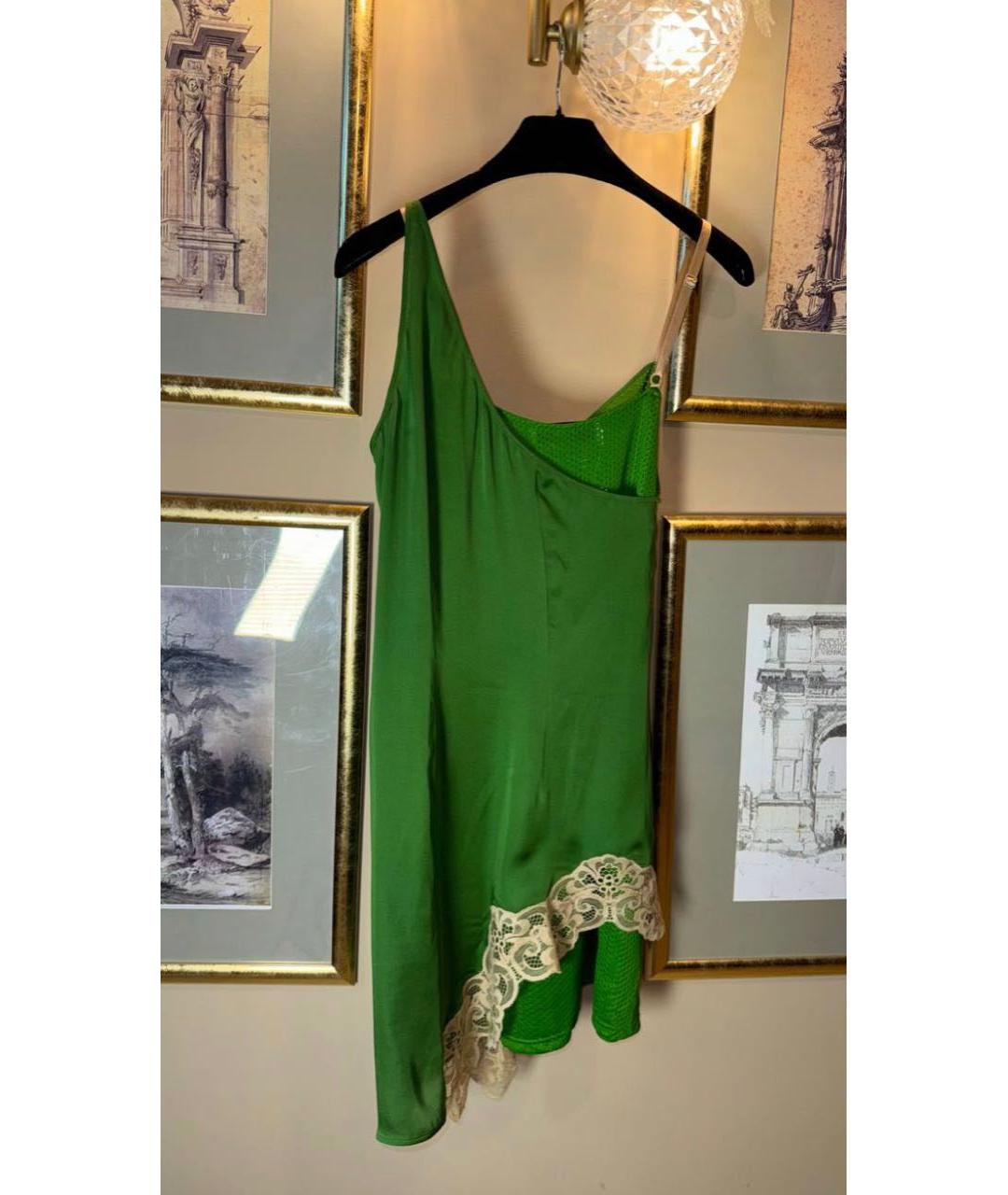 STELLA MCCARTNEY Зеленые шелковое коктейльное платье, фото 2