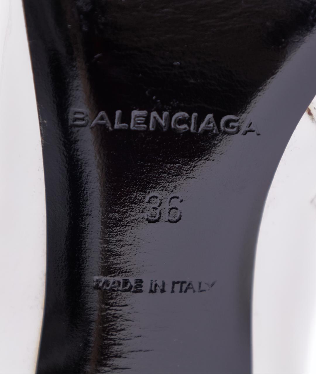 BALENCIAGA Белые кожаные ботильоны, фото 7