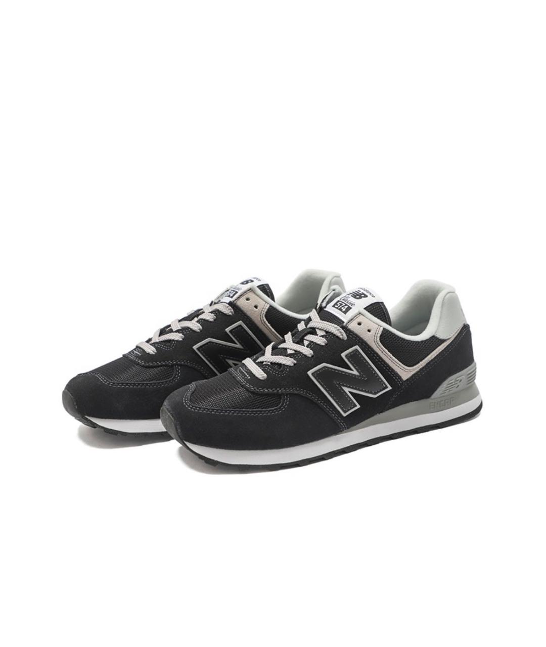 NEW BALANCE Черные замшевые низкие кроссовки / кеды, фото 3