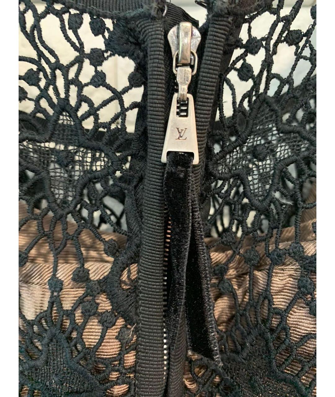LOUIS VUITTON PRE-OWNED Черное хлопковое коктейльное платье, фото 4