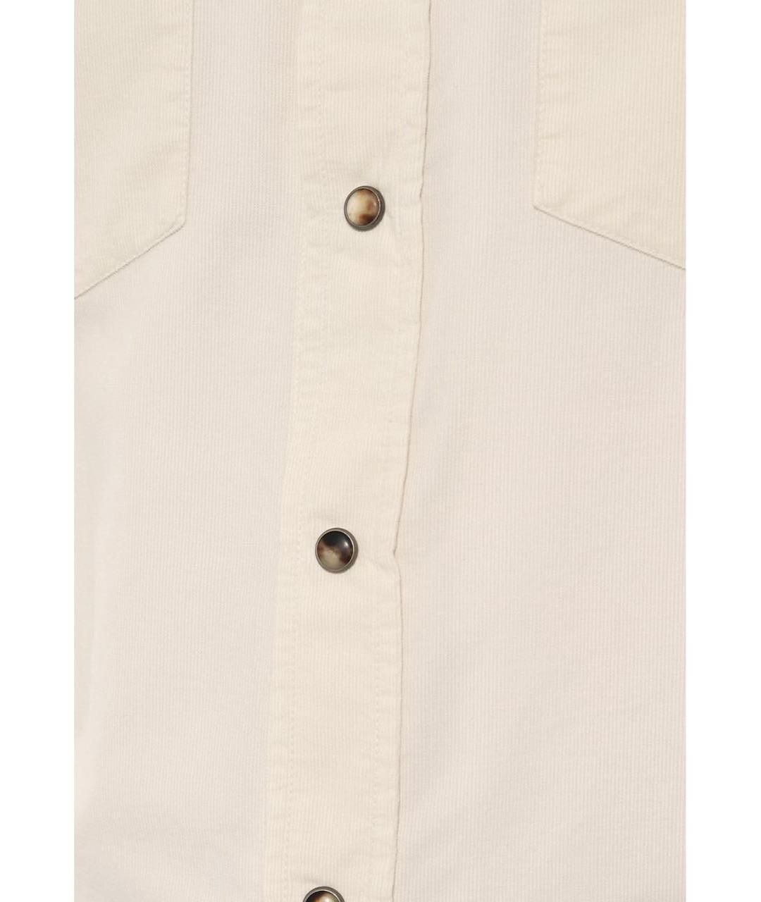 BRUNELLO CUCINELLI Бежевая хлопковая кэжуал рубашка, фото 3