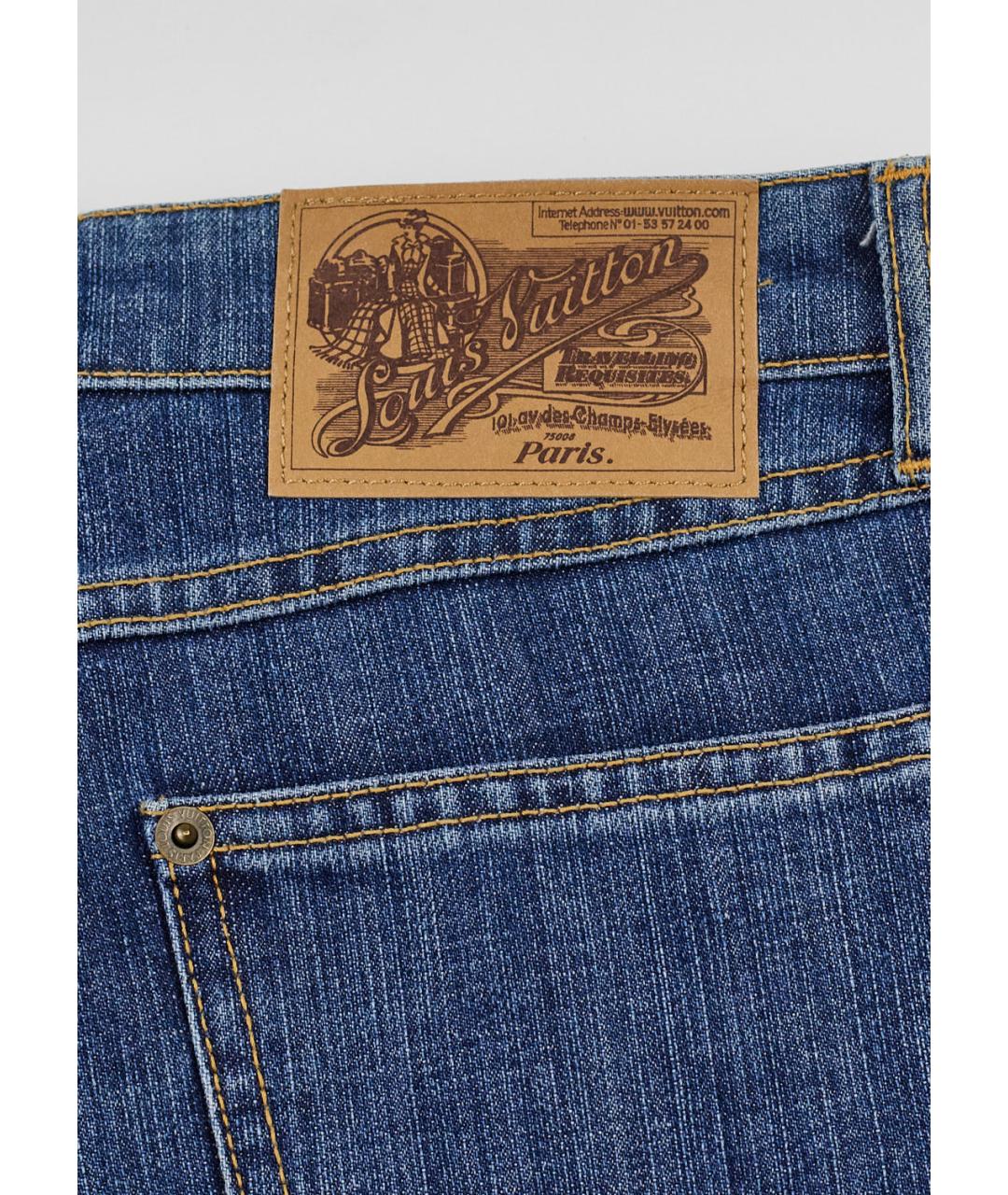 LOUIS VUITTON Синие хлопко-эластановые джинсы клеш, фото 3