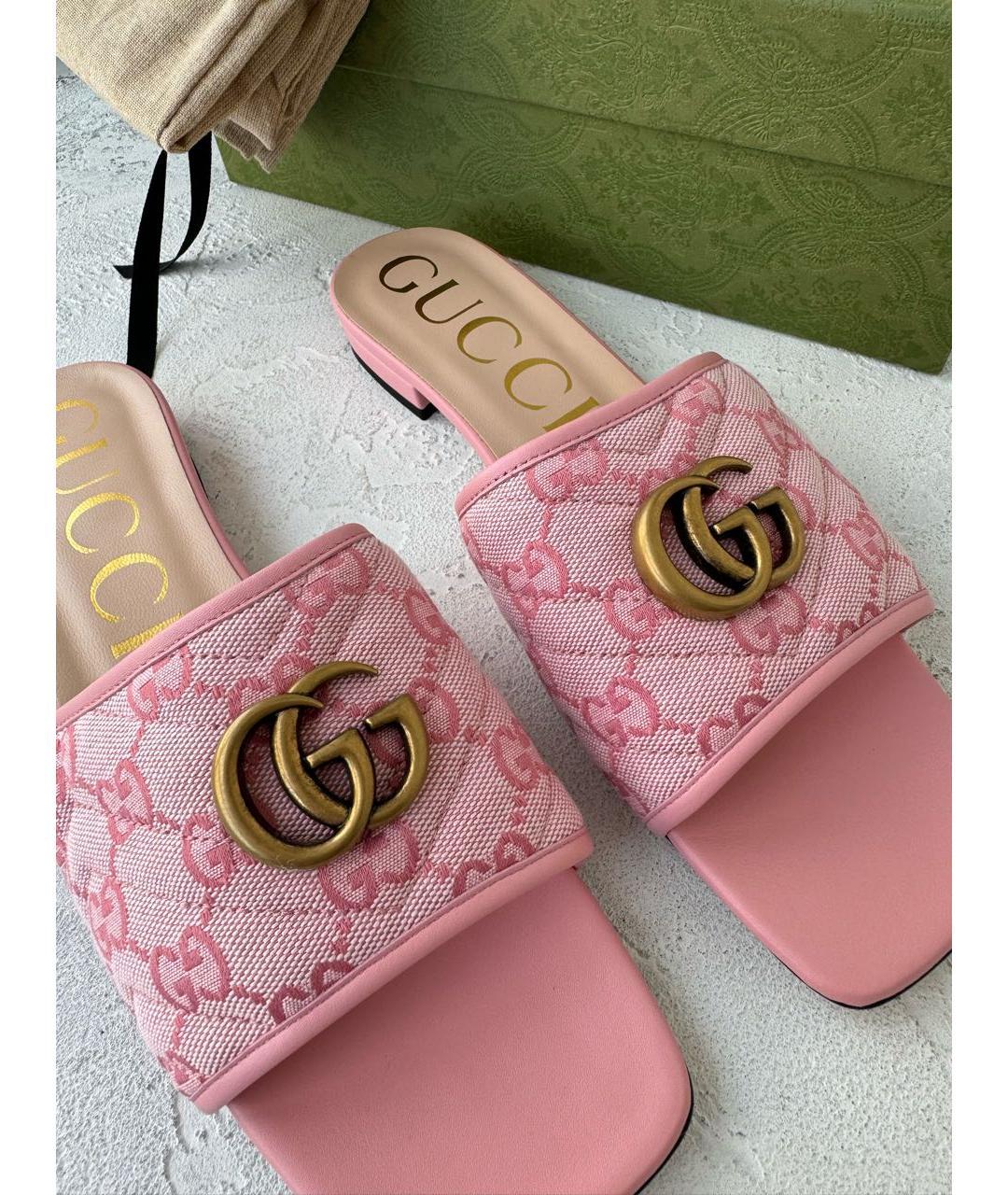 GUCCI Розовые шлепанцы, фото 3