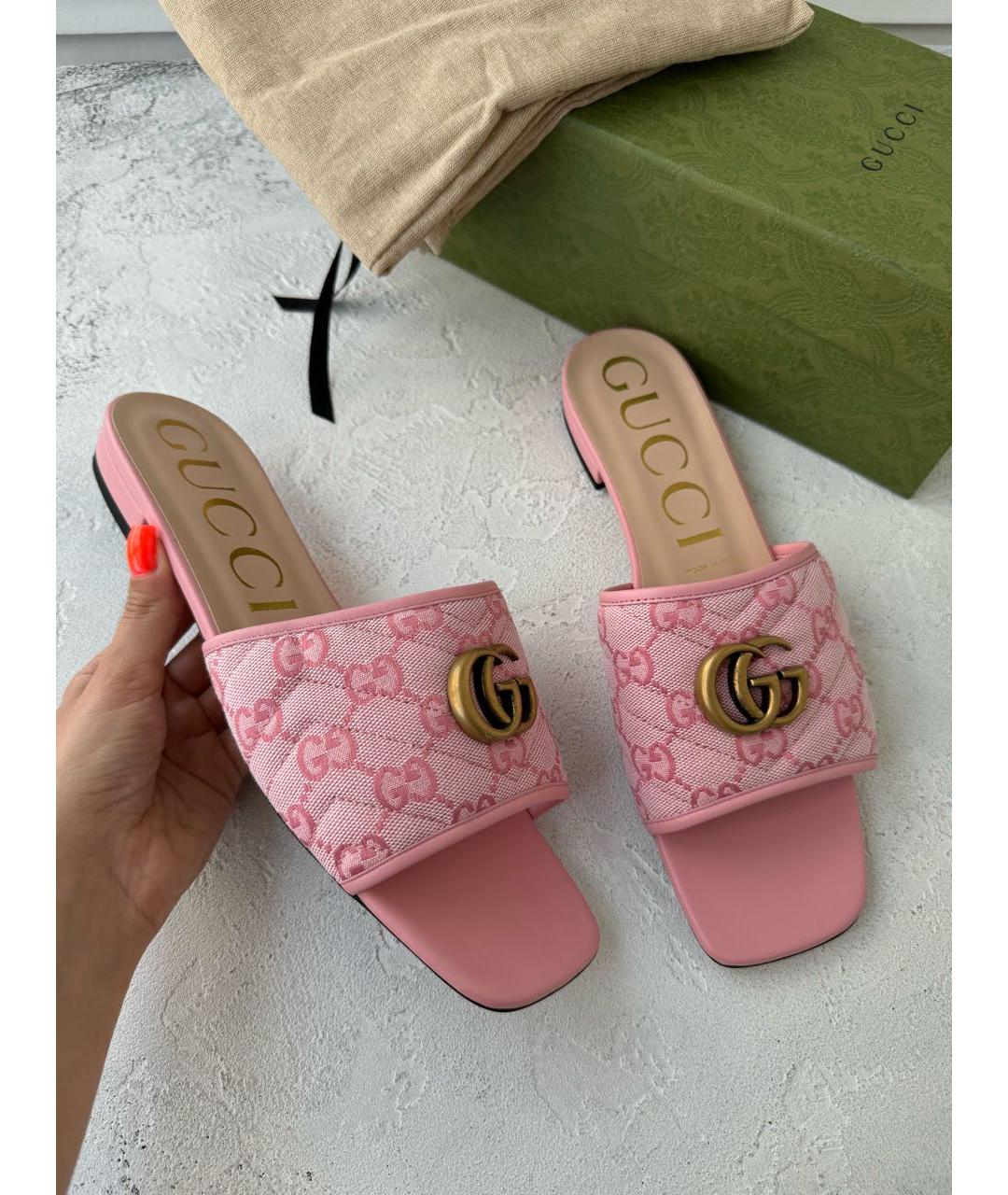 GUCCI Розовые шлепанцы, фото 4