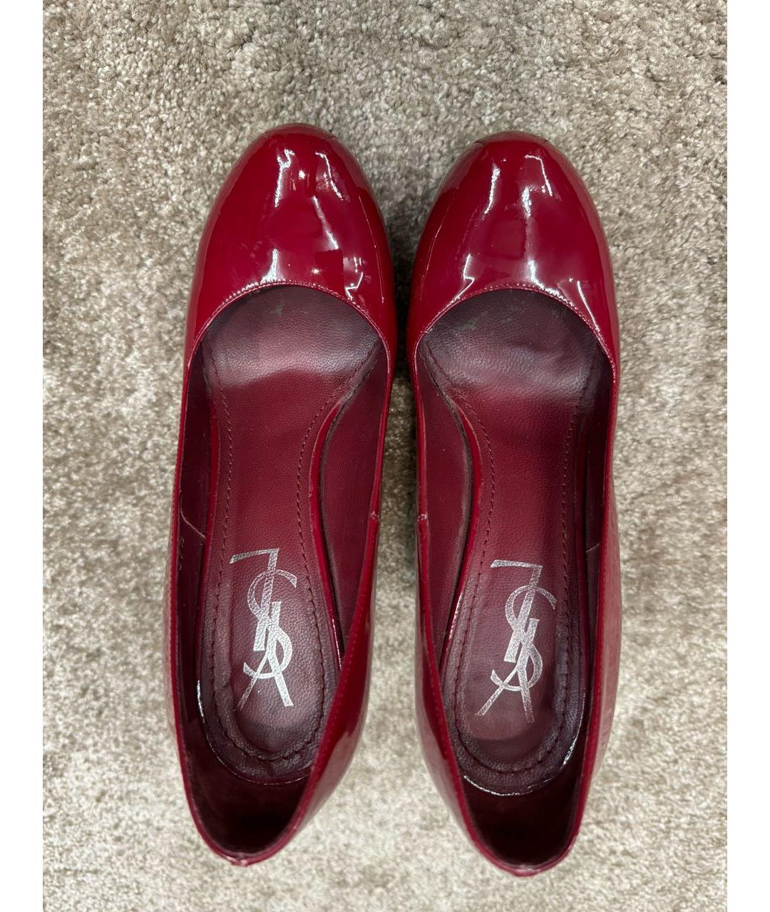 SAINT LAURENT Красные туфли из лакированной кожи, фото 3