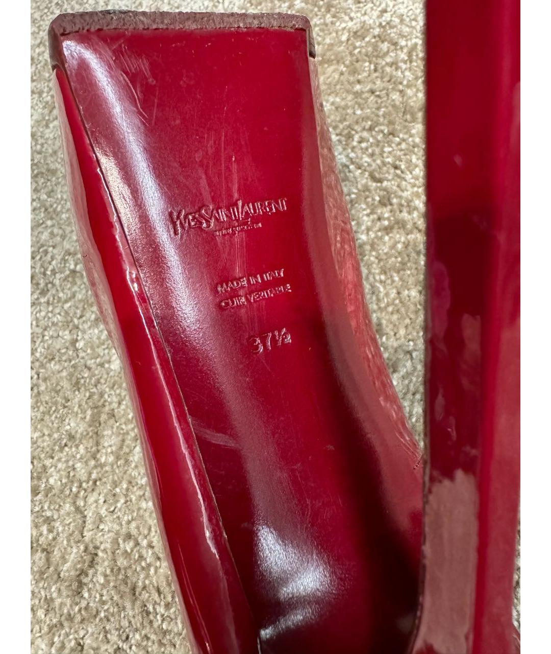SAINT LAURENT Красные туфли из лакированной кожи, фото 6
