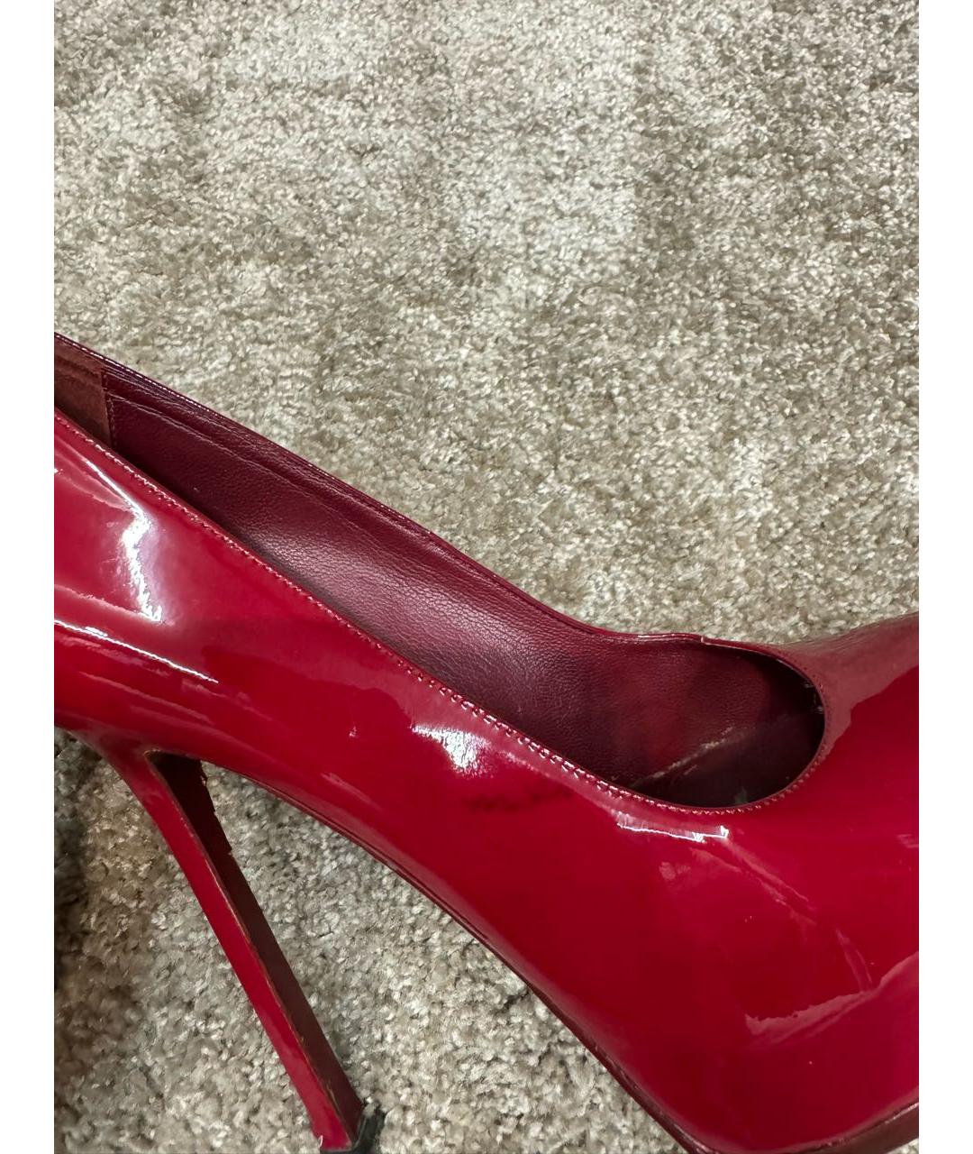 SAINT LAURENT Красные туфли из лакированной кожи, фото 8