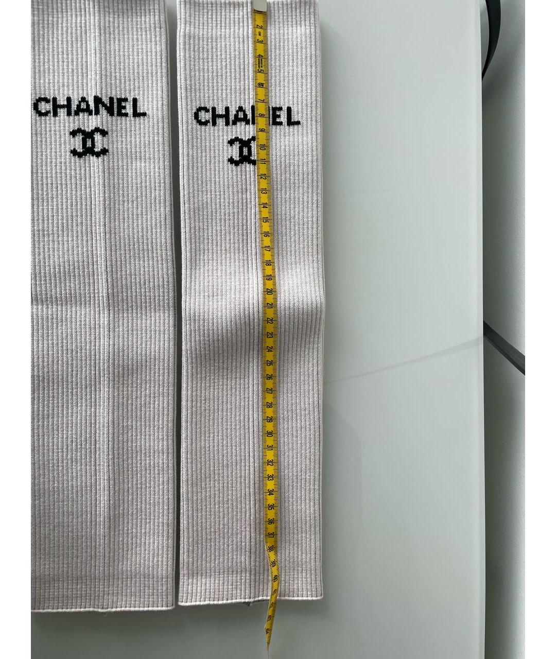 CHANEL PRE-OWNED Белые носки, чулки и колготы, фото 3