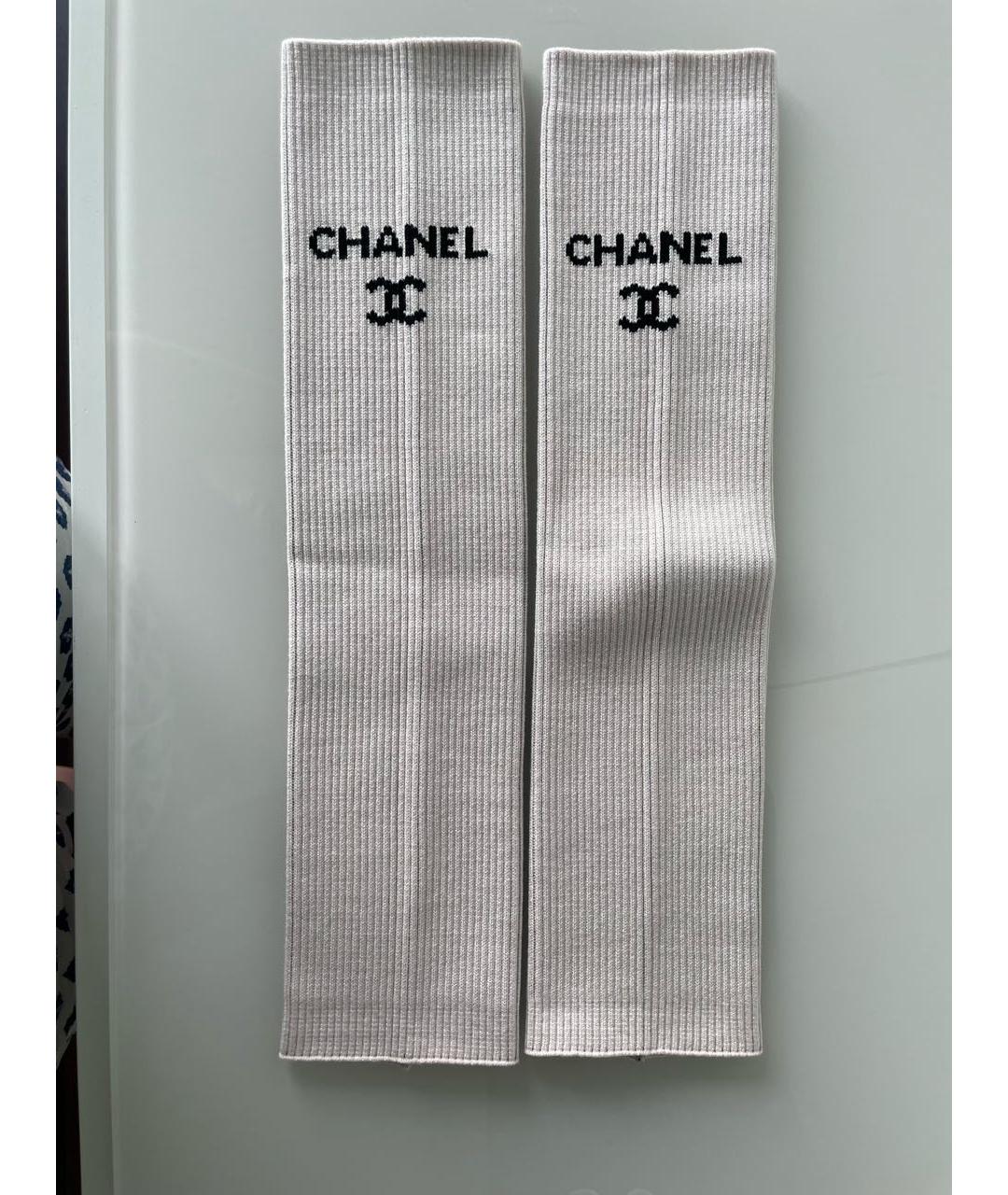 CHANEL PRE-OWNED Белые носки, чулки и колготы, фото 7