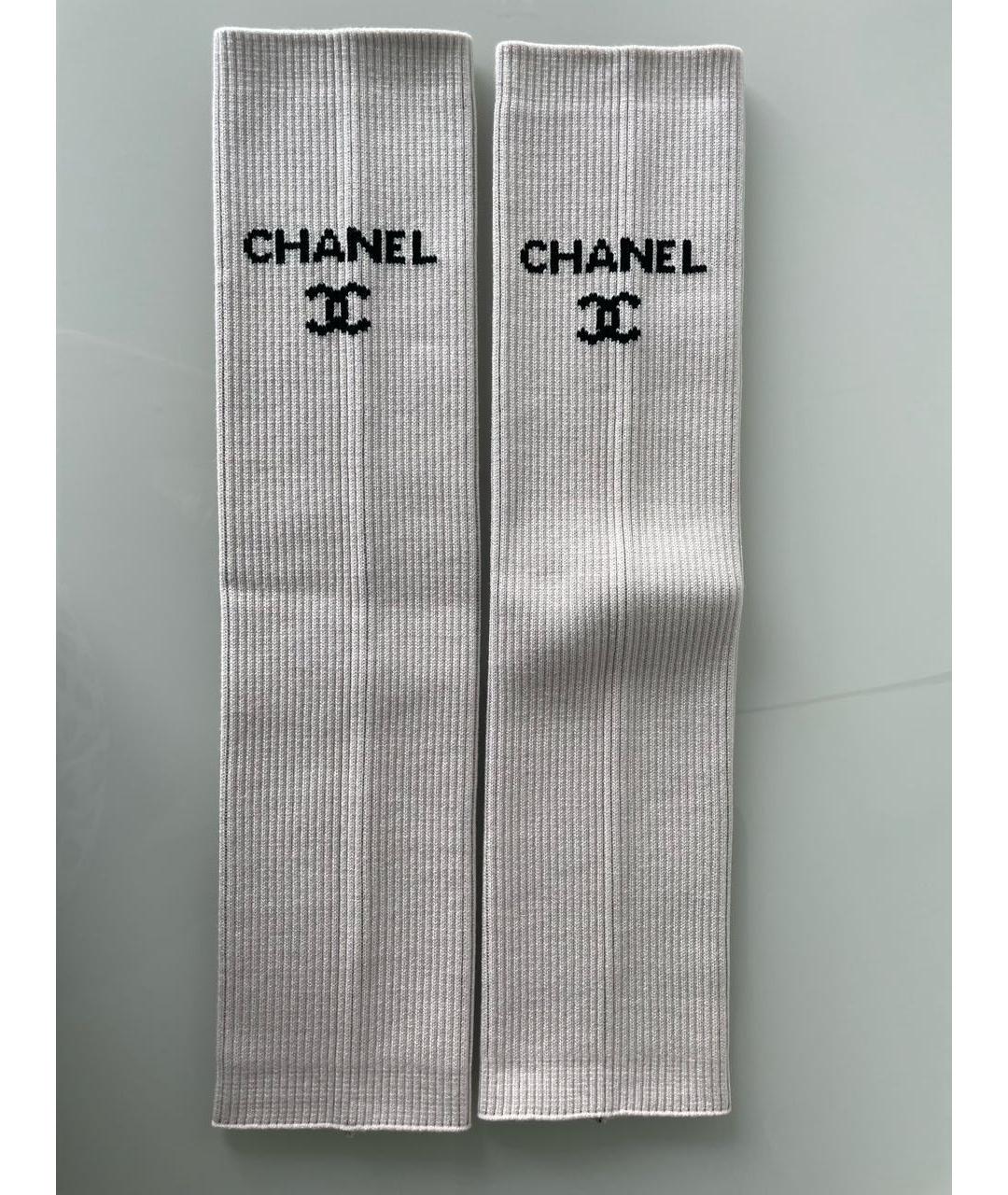 CHANEL PRE-OWNED Белые носки, чулки и колготы, фото 2