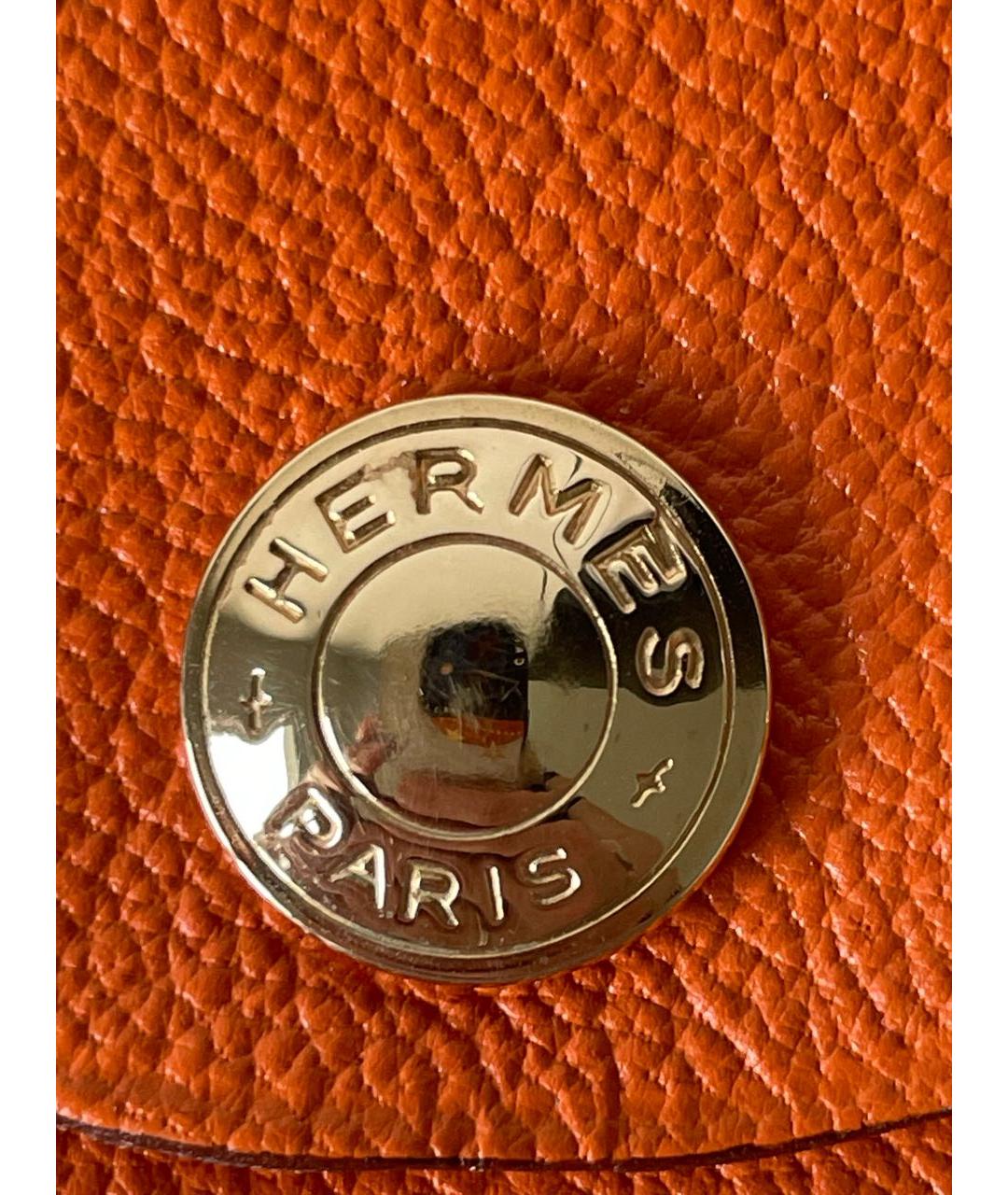 HERMES PRE-OWNED Оранжевый кожаный кардхолдер, фото 3