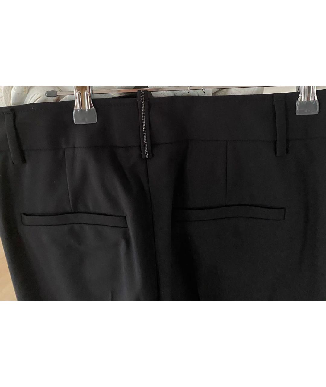 BRUNELLO CUCINELLI Черные шерстяные прямые брюки, фото 3
