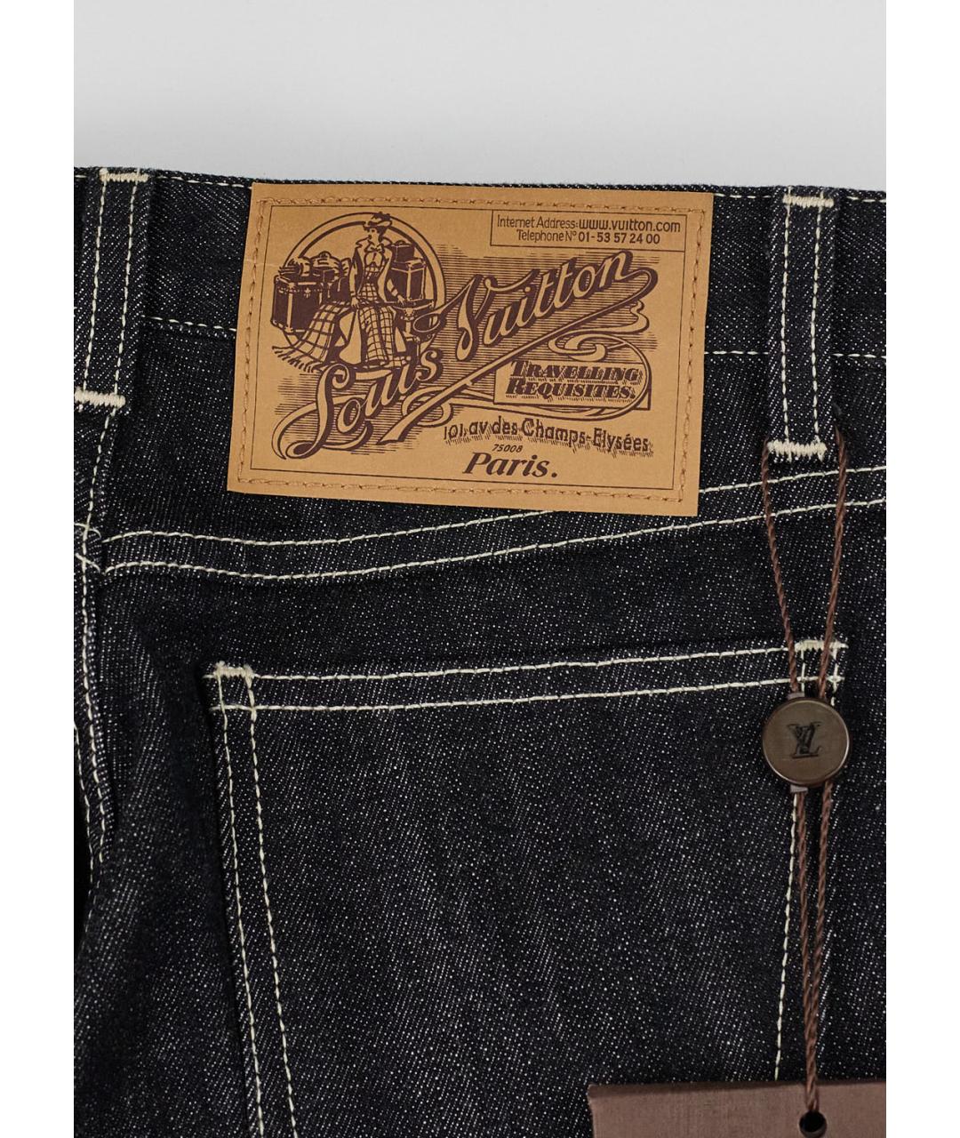 LOUIS VUITTON Черные хлопко-эластановые джинсы клеш, фото 3