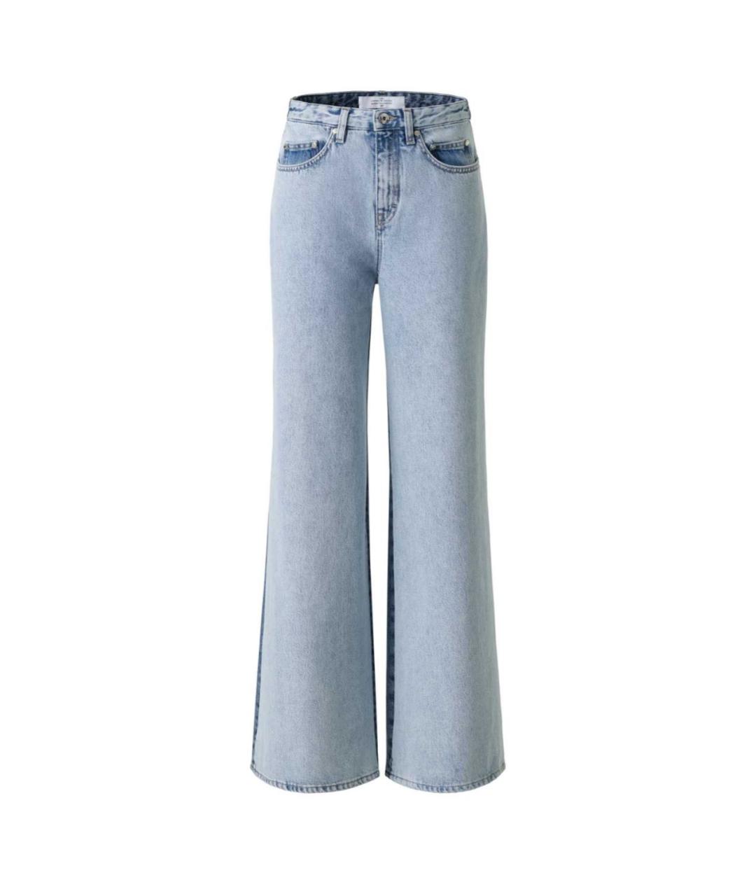 ROKH Голубые хлопковые прямые джинсы, фото 1