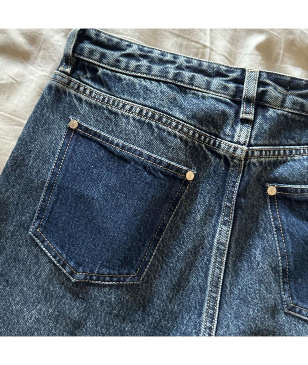 ROKH Голубые хлопковые прямые джинсы, фото 6