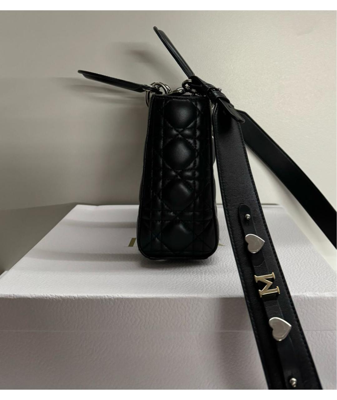 CHRISTIAN DIOR Черная кожаная сумка с короткими ручками, фото 2