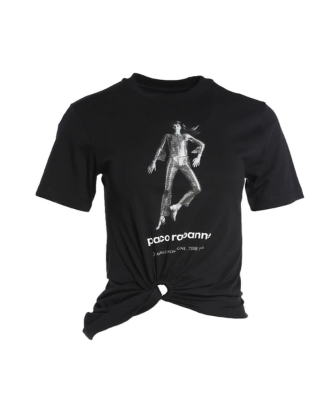 PACO RABANNE Черная хлопковая футболка, фото 1