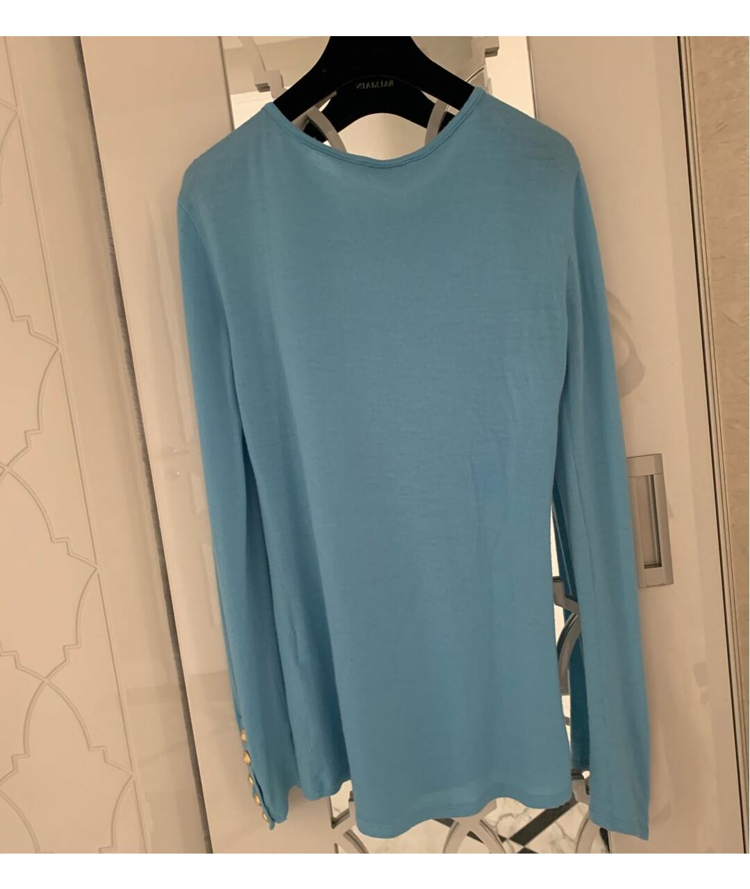 BALMAIN Голубой кашемировый джемпер / свитер, фото 2