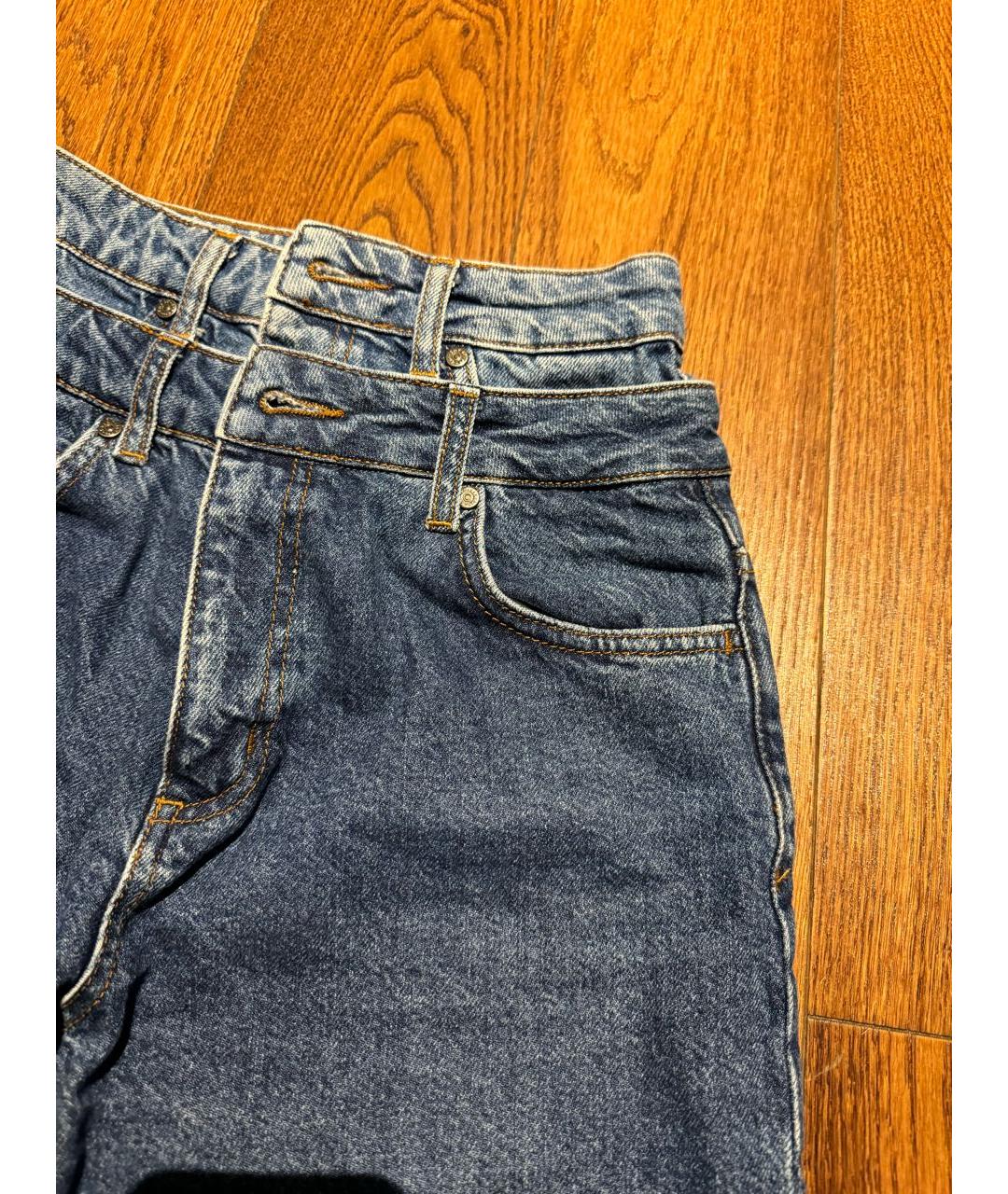 SANDRO Темно-синие хлопковые прямые джинсы, фото 4