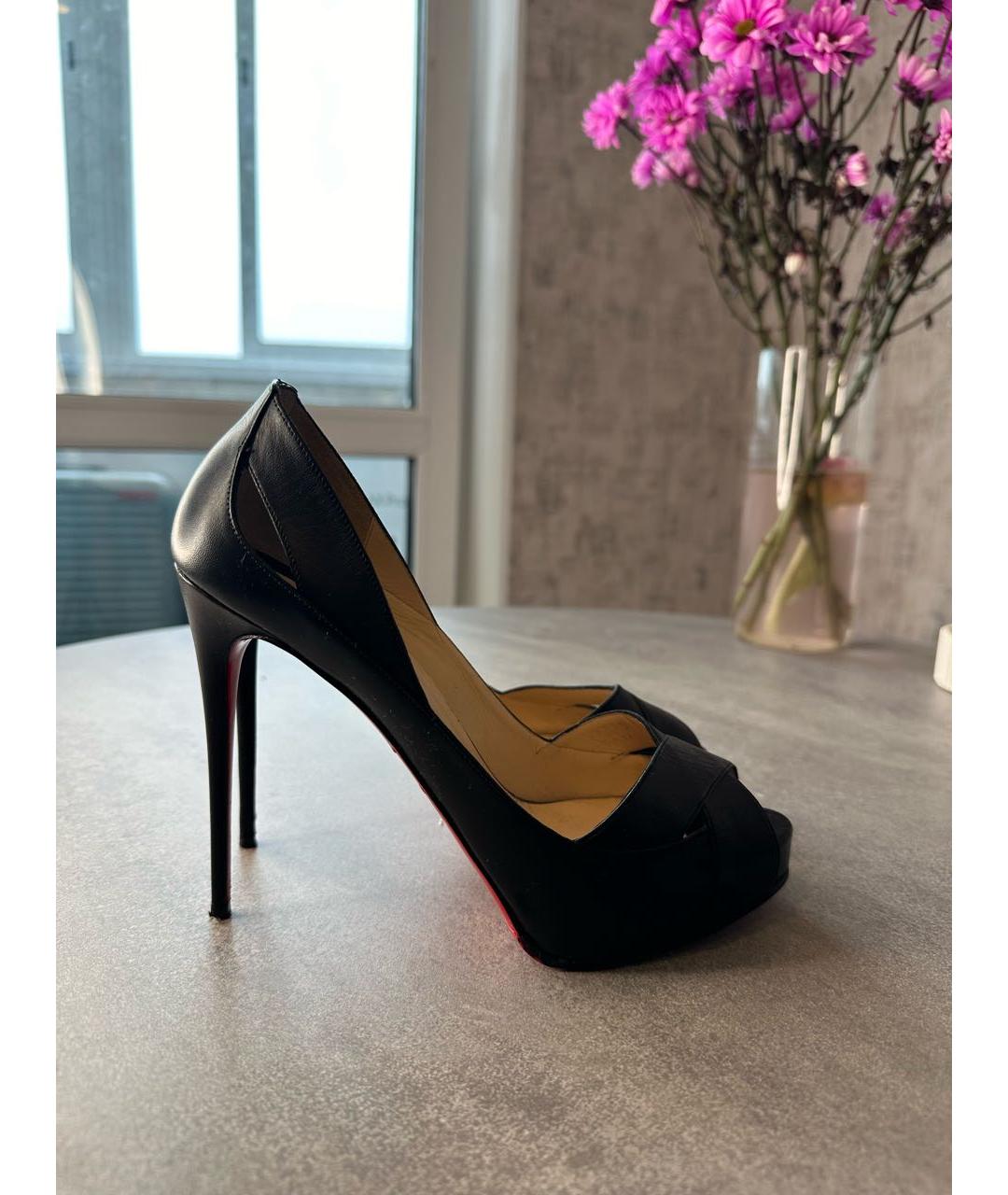 CHRISTIAN LOUBOUTIN Черные кожаные туфли, фото 7