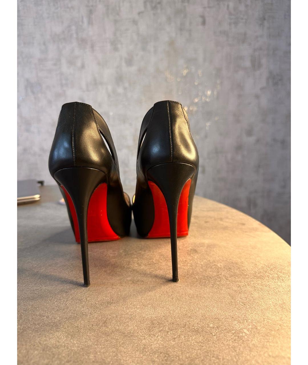 CHRISTIAN LOUBOUTIN Черные кожаные туфли, фото 4