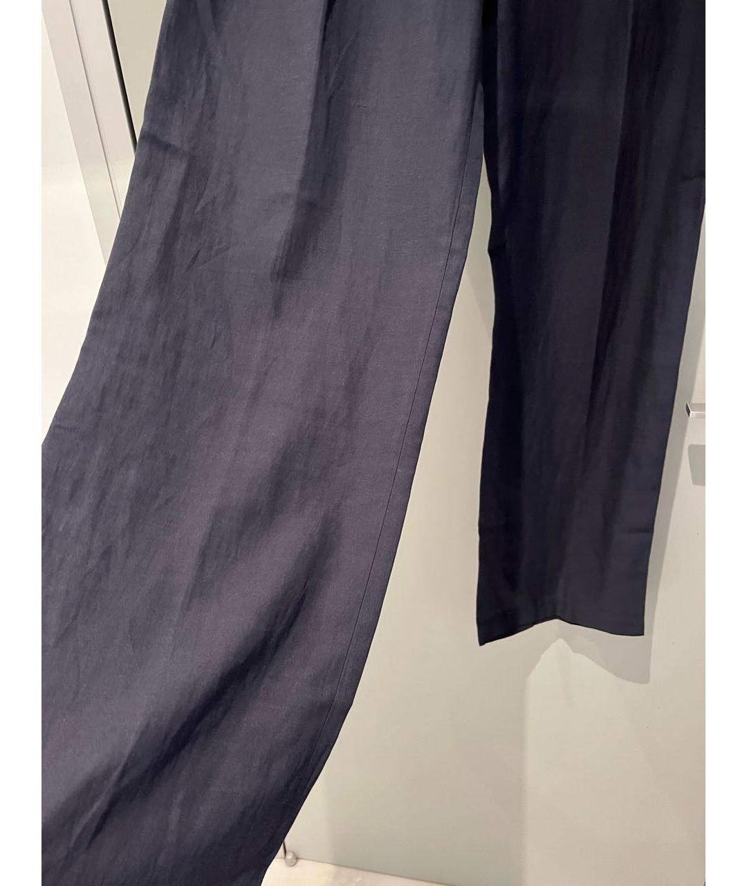 LES COYOTES DE PARIS Темно-синие льняные брюки широкие, фото 4
