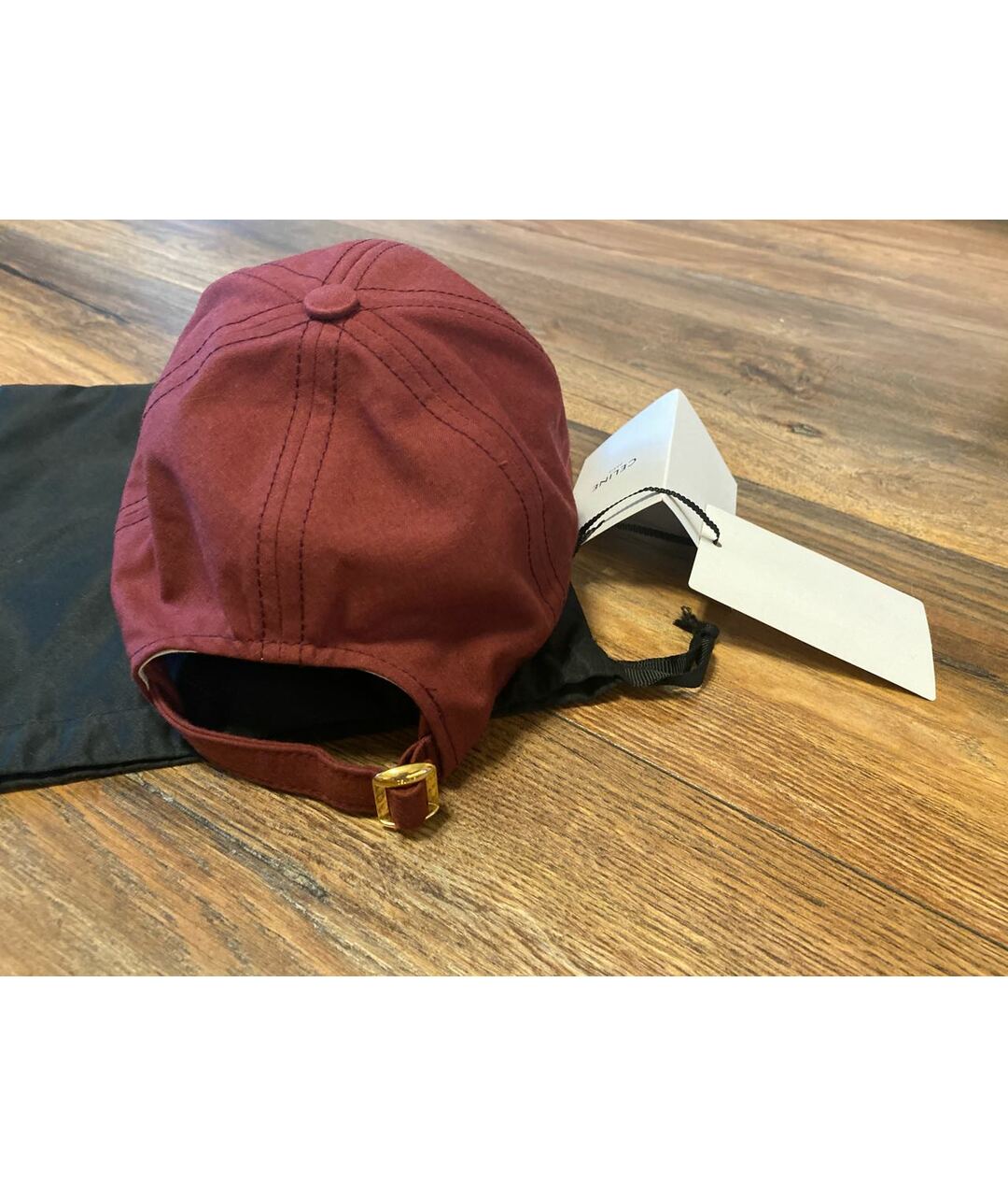 CELINE PRE-OWNED Бордовая хлопковая кепка, фото 2