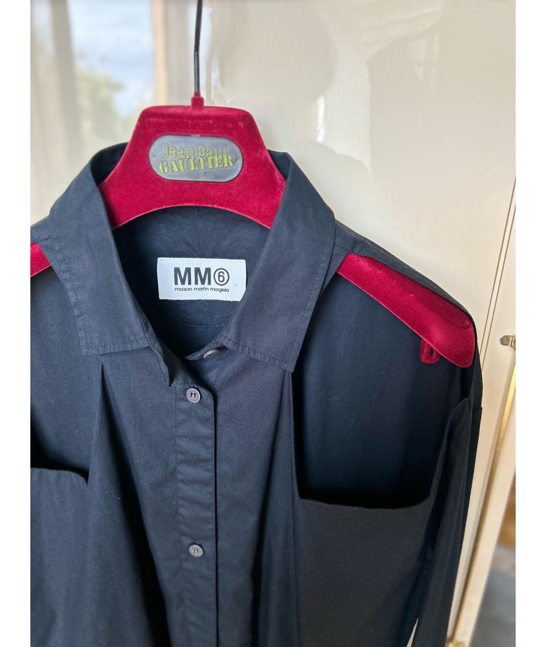 MM6 MAISON MARGIELA Черная хлопковая блузы, фото 3