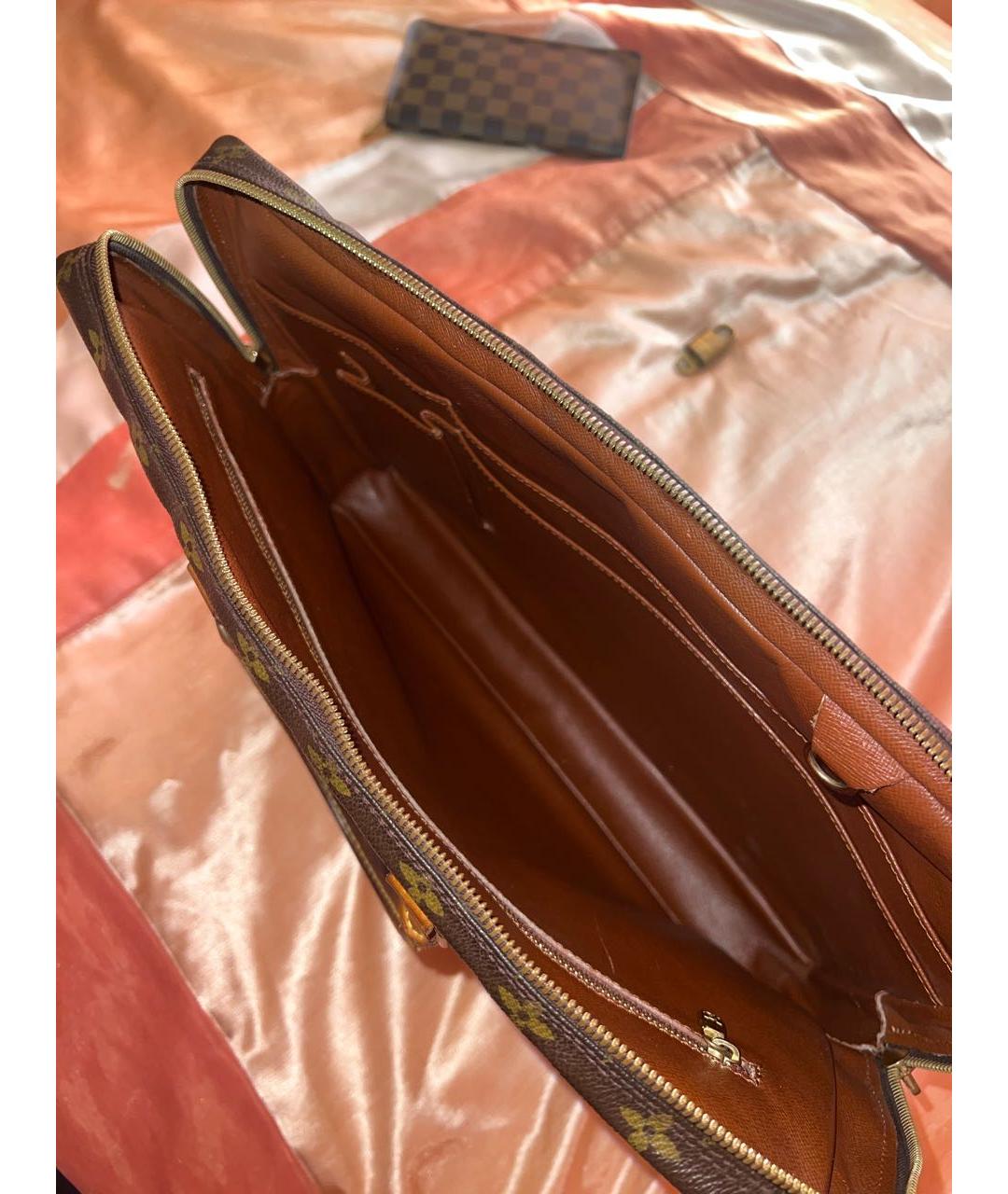 LOUIS VUITTON PRE-OWNED Коричневая кожаная сумка с короткими ручками, фото 4