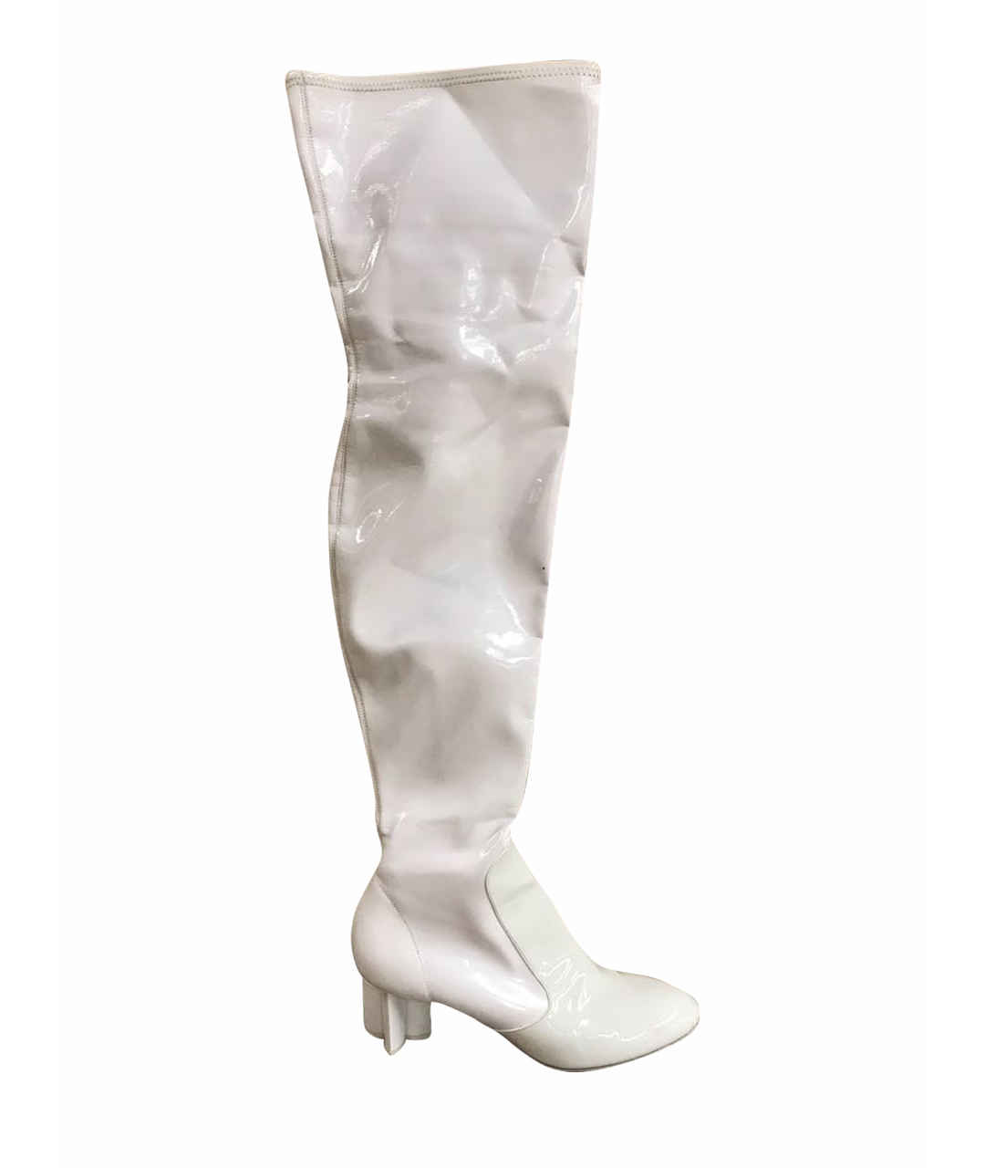 LOUIS VUITTON PRE-OWNED Белые ботфорты из лакированной кожи, фото 1
