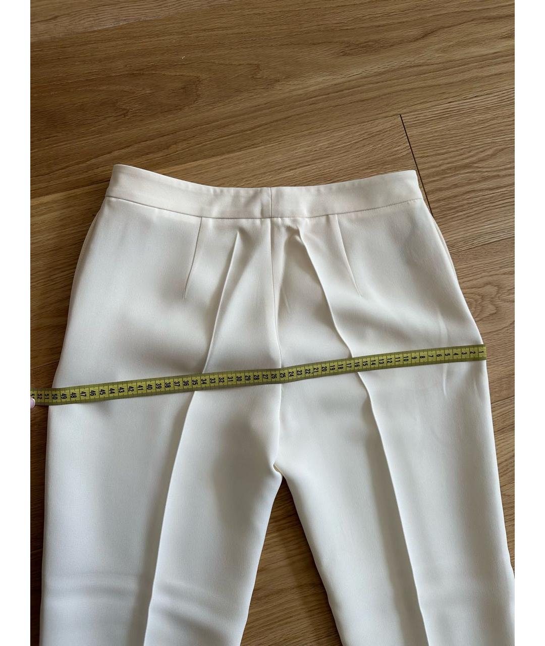CHRISTIAN DIOR Белые шелковые прямые брюки, фото 7