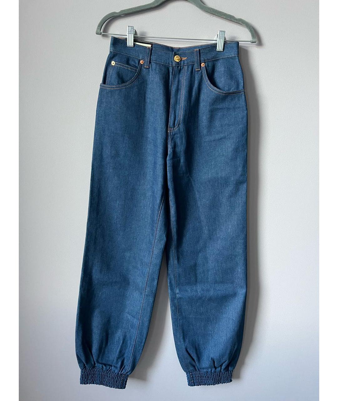 GUCCI Синие хлопковые джинсы клеш, фото 6