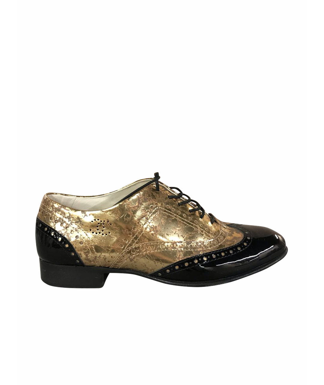 CHANEL PRE-OWNED Золотые ботинки из лакированной кожи, фото 1