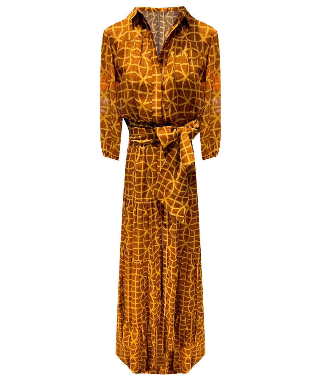 KITON Горчичное льняное платье, фото 1
