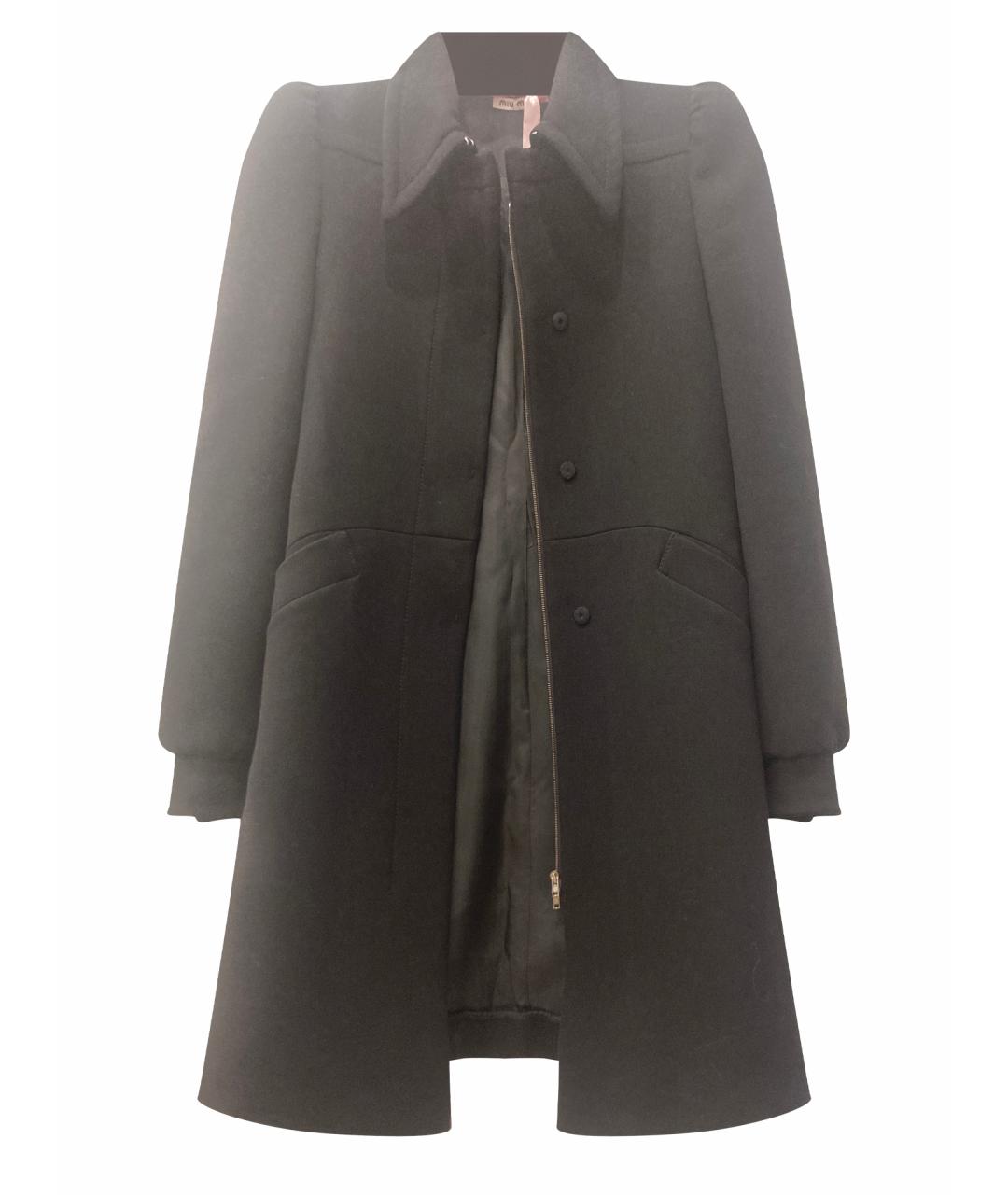 MIU MIU Черное вискозное пальто, фото 1