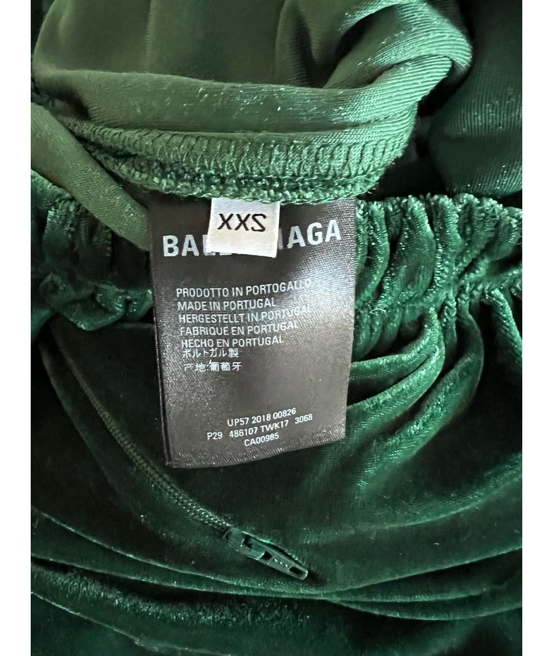 BALENCIAGA Зеленые велюровые брюки широкие, фото 5