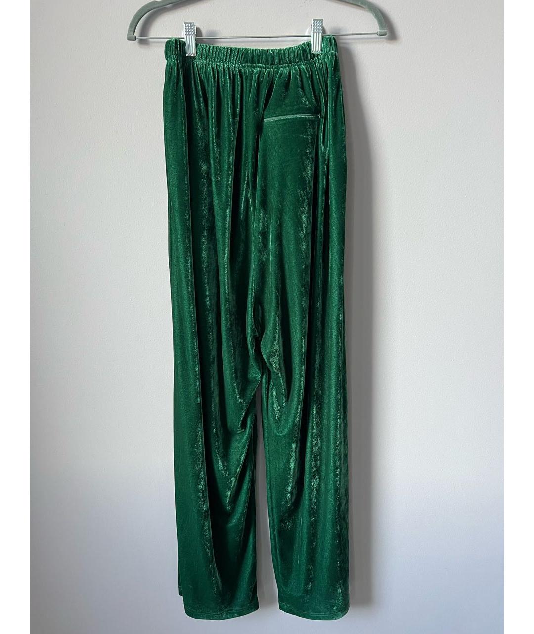 BALENCIAGA Зеленые велюровые брюки широкие, фото 2