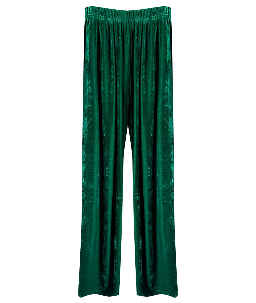 BALENCIAGA Зеленые велюровые брюки широкие, фото 1