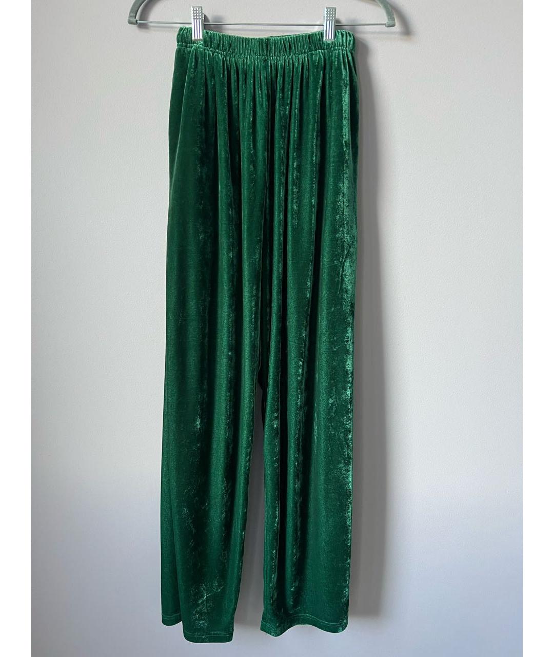 BALENCIAGA Зеленые велюровые брюки широкие, фото 6