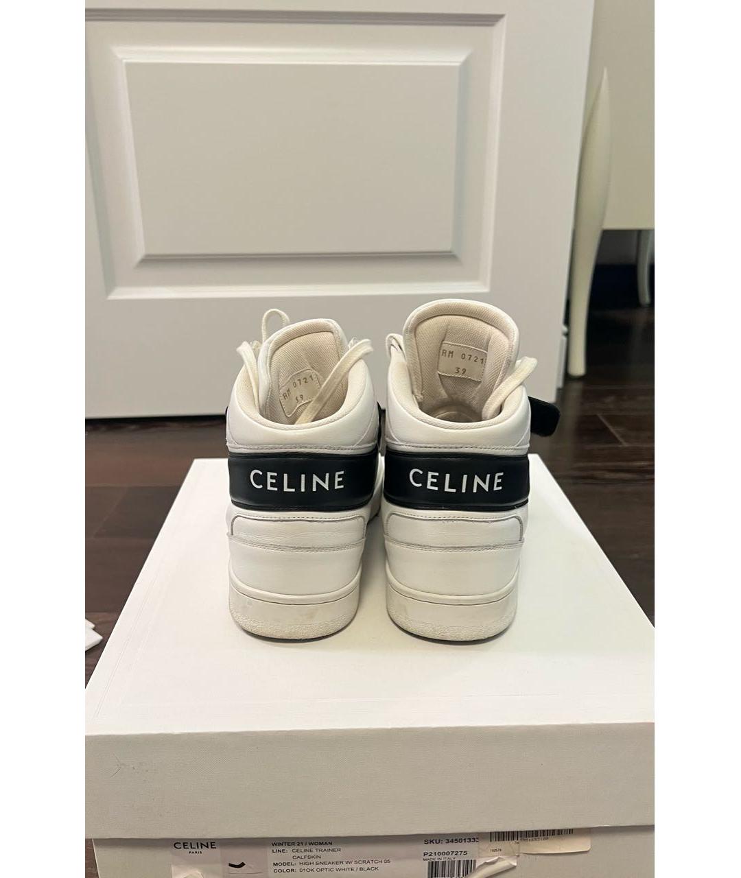 CELINE PRE-OWNED Белые кожаные кроссовки, фото 4